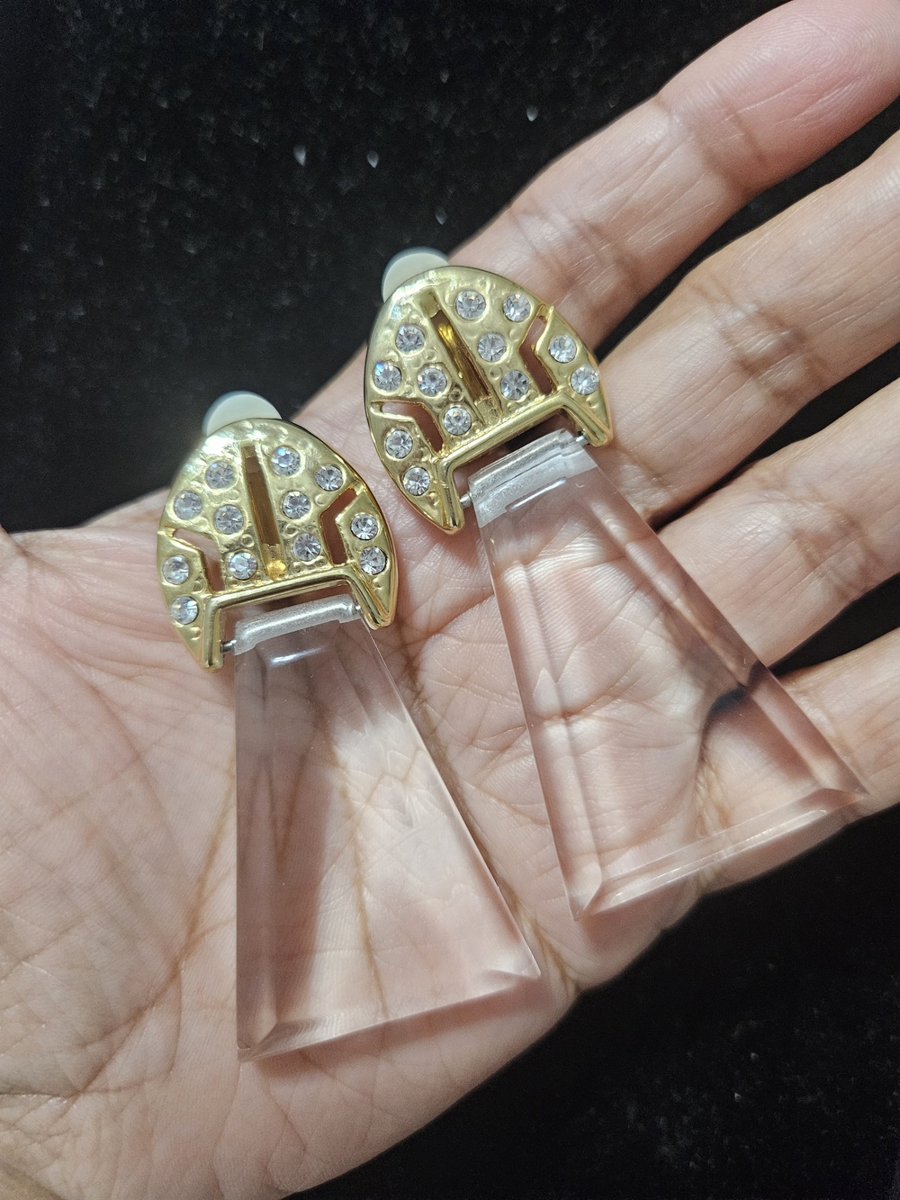 VTG-1980S Lucite Doorknocker Earrings